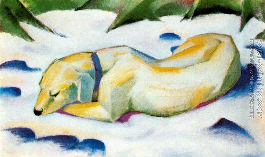 Franz Marc : Dog Lying in the Snow